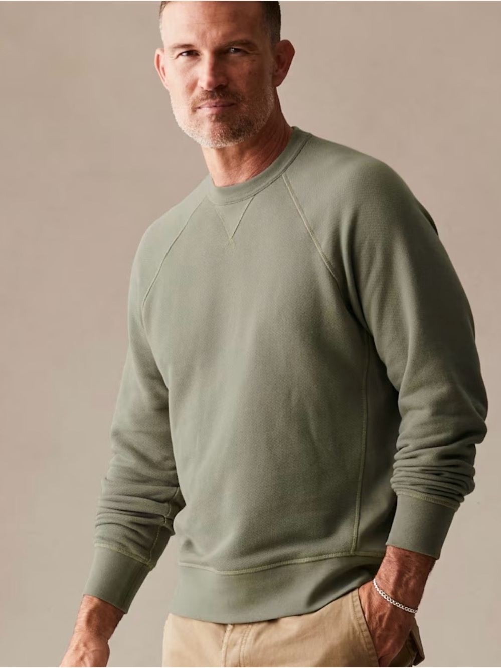 NWT Fieldworks Crew Sweatshirt Vintage Loopback Sage French Terry Large